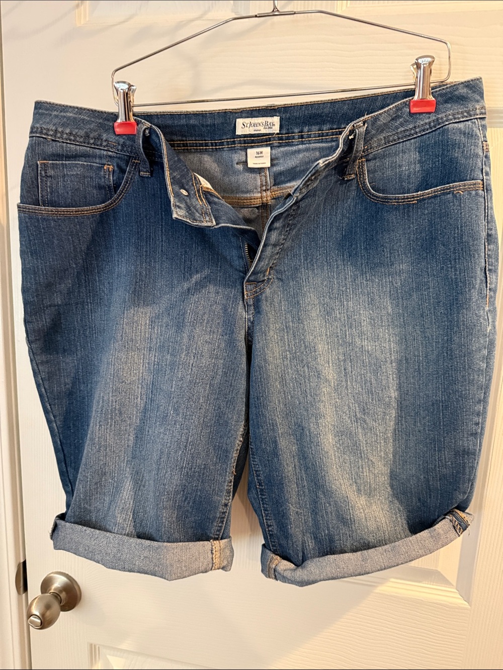 St. John's Bay Women's Boyfriend Denim Shorts - Blue Wash